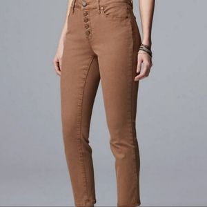 NWT Vera Wang high-waisted skinny ankle jeans, 8